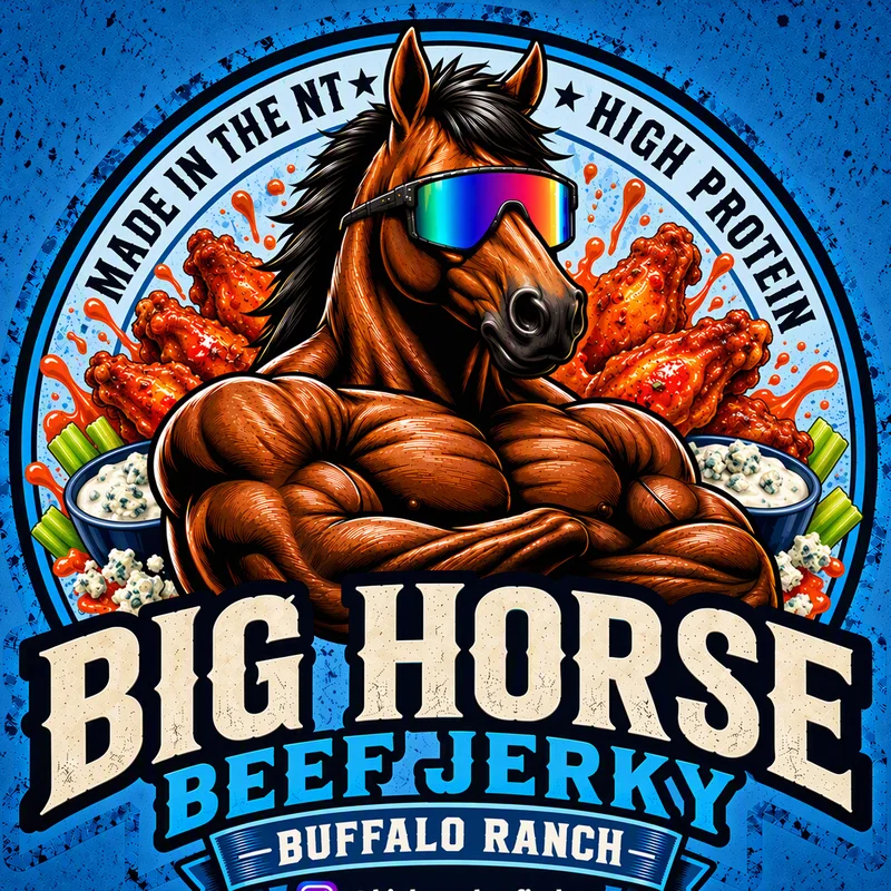 Big Horse Beef Jerky Buffalo Ranch badge