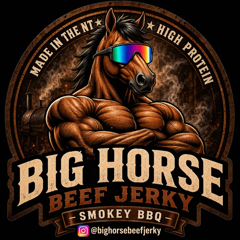 Big Horse Beef Jerky Smokey BBQ badge